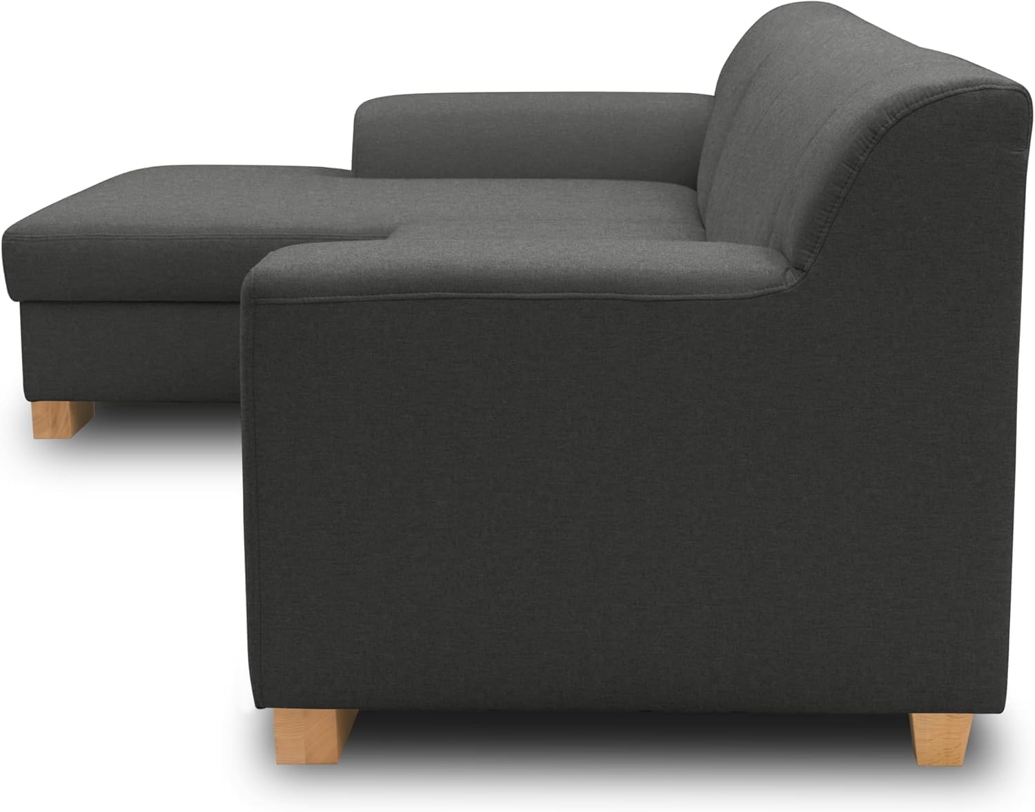 DOMO Collection Ecksofa Tinos, L-Sofa, Eckcouch mit Schlaffunktion, Schlafsofa Couch, L-form, 273 x 157 cm in dunkelgrau