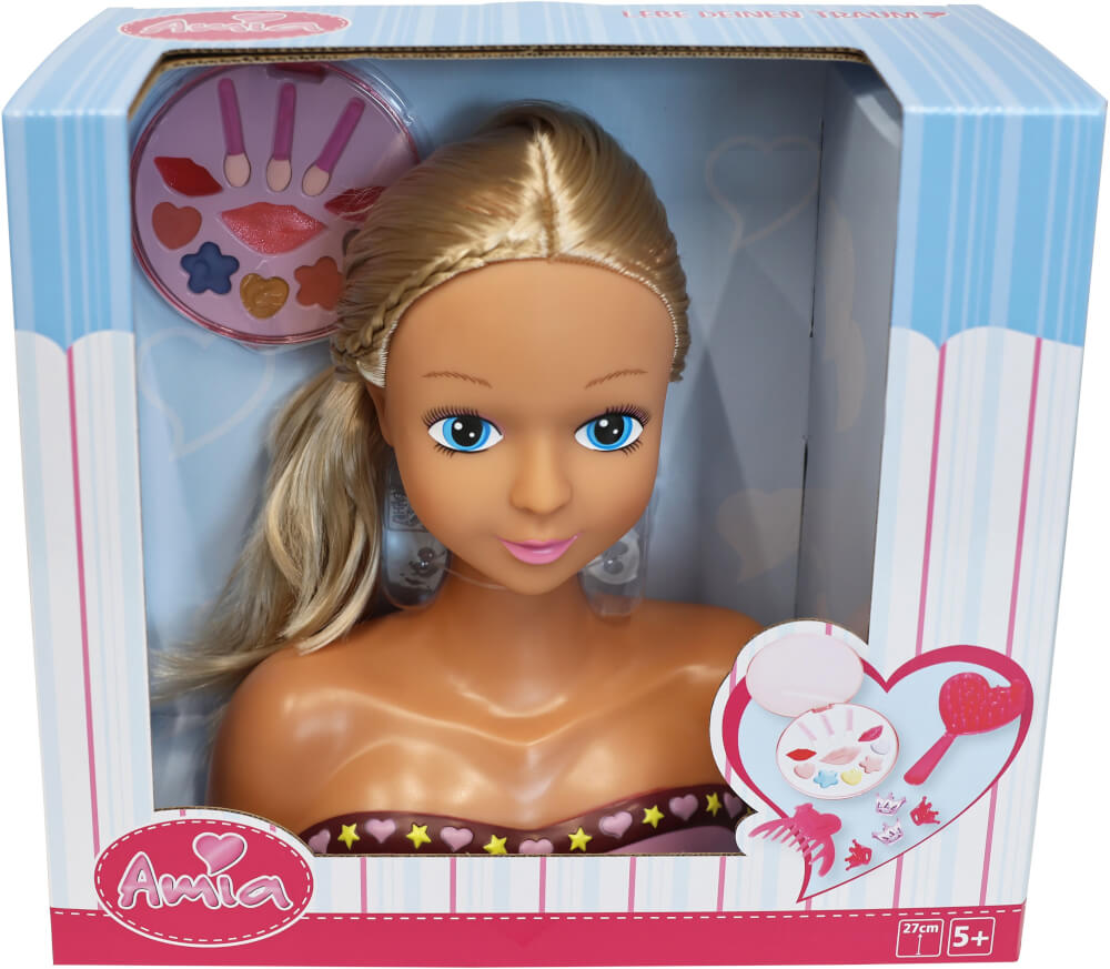 Amia Schmink-und Frisierkopf mit Zubehör, 27 cm
