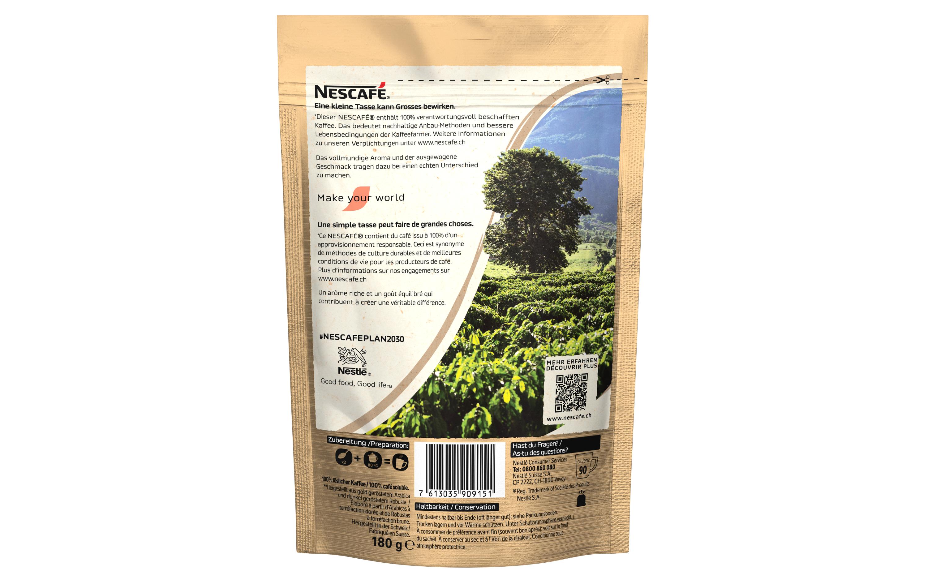 Gold De Luxe löslicher Kaffee Beutel 180 gInstant Getränk aus feingemahlenem Röstkaffee