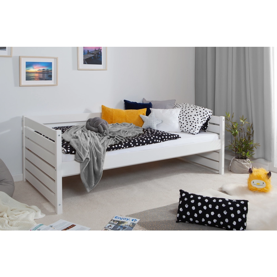 TICAA Sofabett Naomi 90x200, Kiefer massiv Weiß