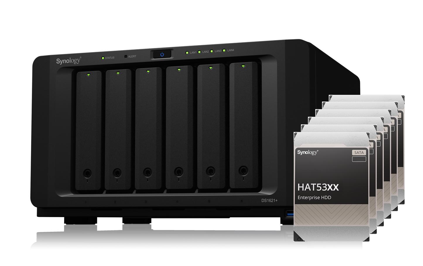NAS DiskStation DS1621+ 6-bay Synology Enterprise HDD 72 TB<br>Synology DS1621+, 6-bay NAS