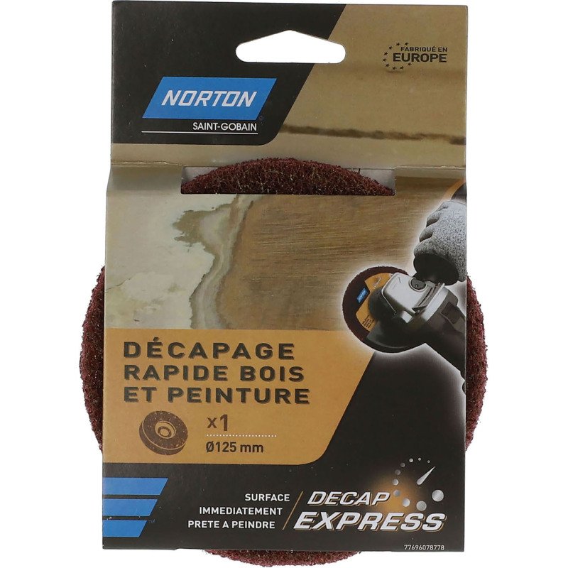 Disque Decap' Express Norton bois et peinture Ø 125 x 22,23 mm