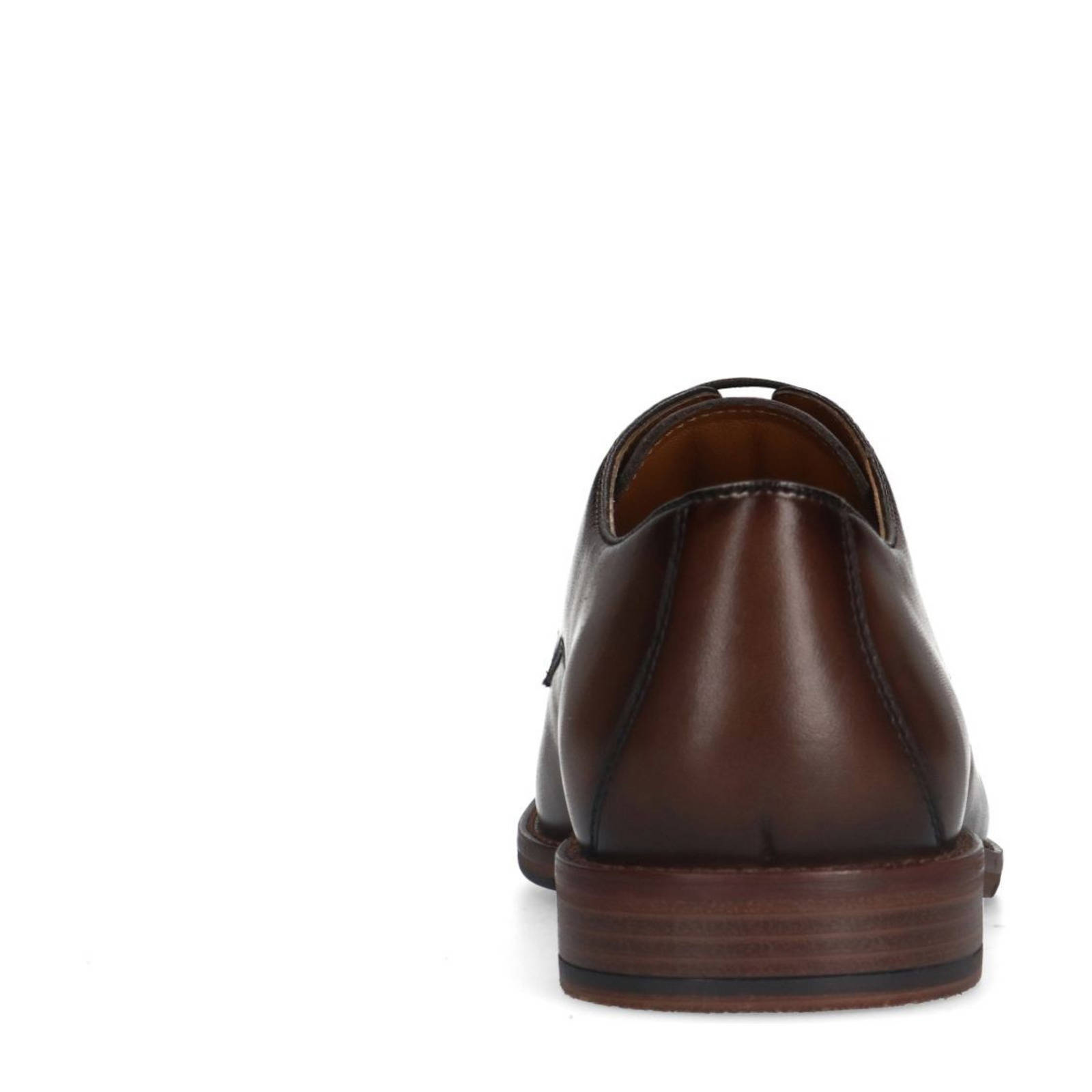 Manfield leren veterschoenen donkerbruin