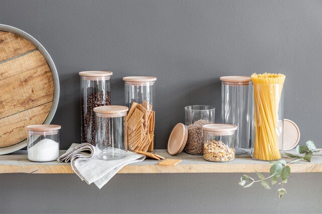 SIMAX Vorratsglas mit Holzdeckel 1500 ml Sicherheitsglas transparent