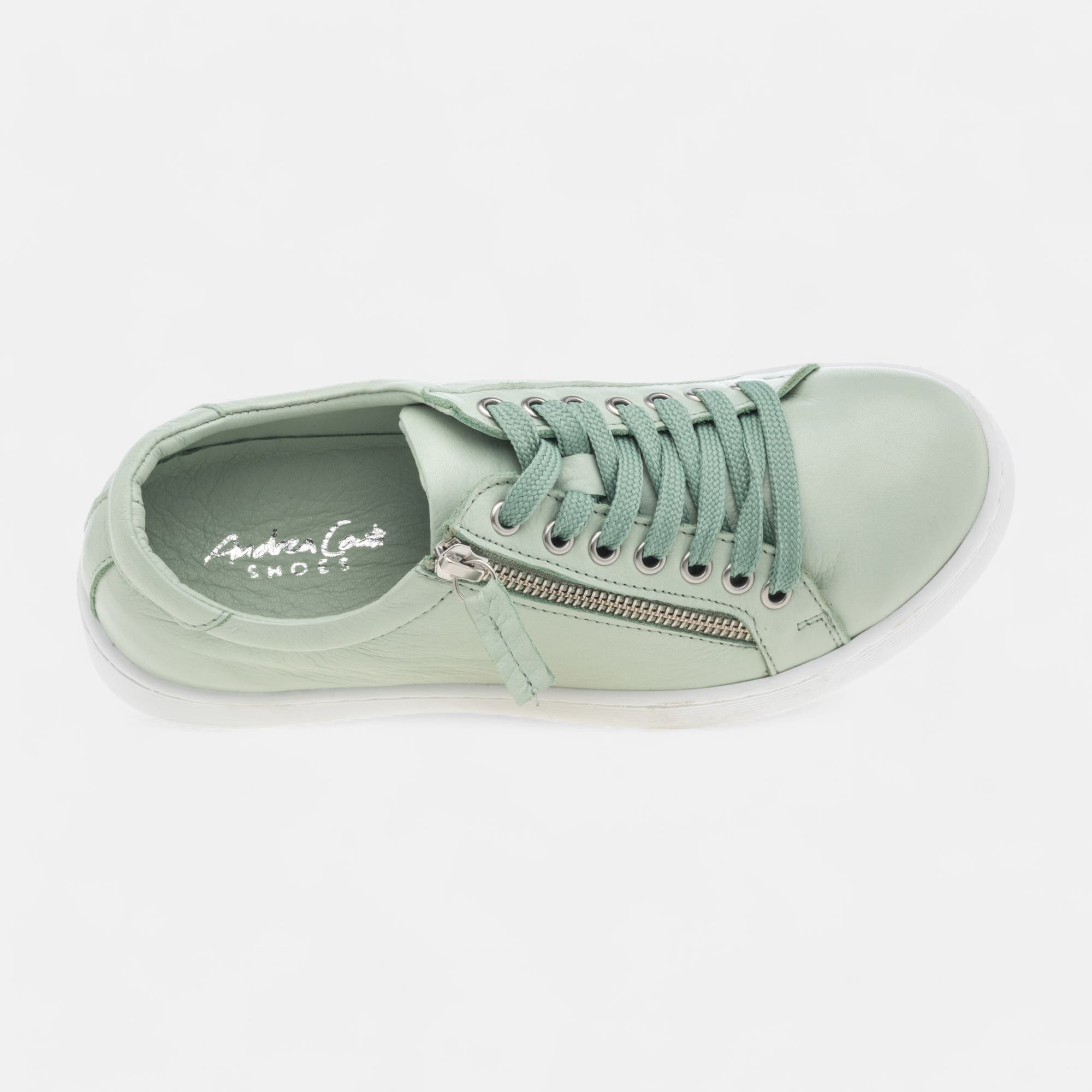 Baskets basses Femme en cuir vert clair