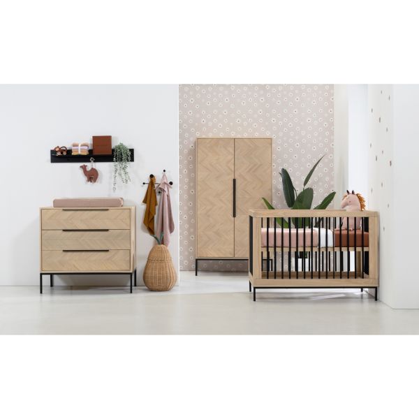 Europe Baby Beau Babykamer Naturel |  Bed 60 x 120 cm   Commode