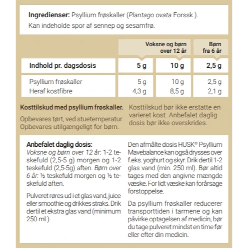 HUSK Psyllium Mavebalance Pulver 450 gr.