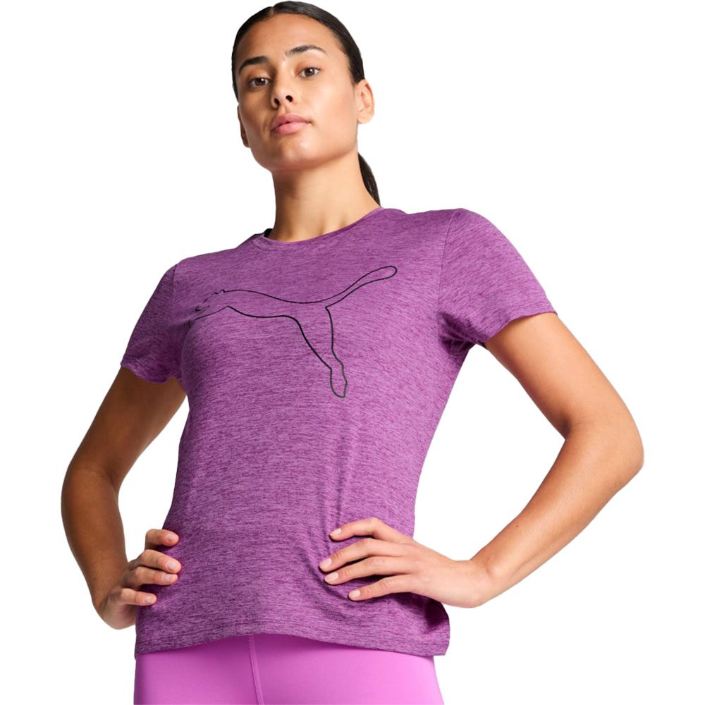 Puma W Tad Essential Heather Logo T-Shirt Damen wild berry heather