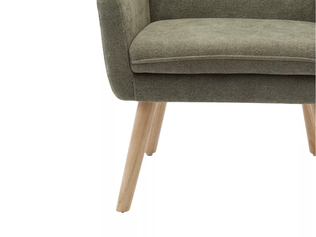 Fauteuil en tissu vert SERINO