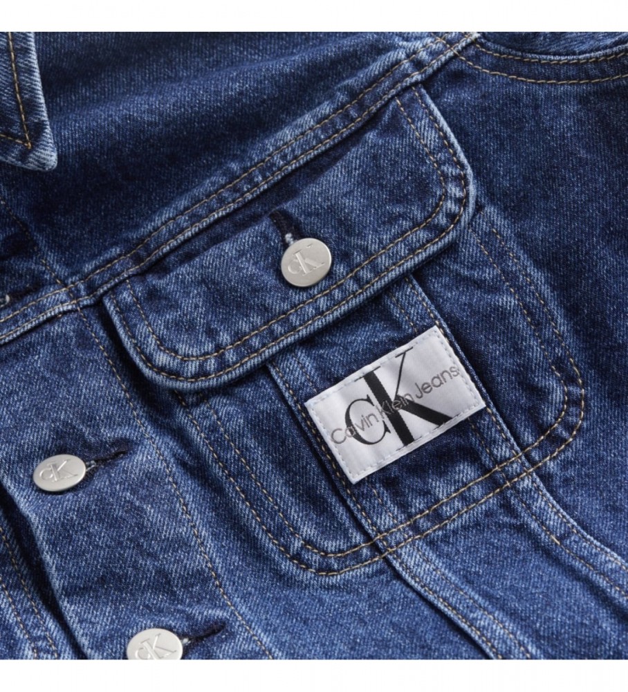 Jaqueta cropped Calvin Klein Jeans azul anos 90