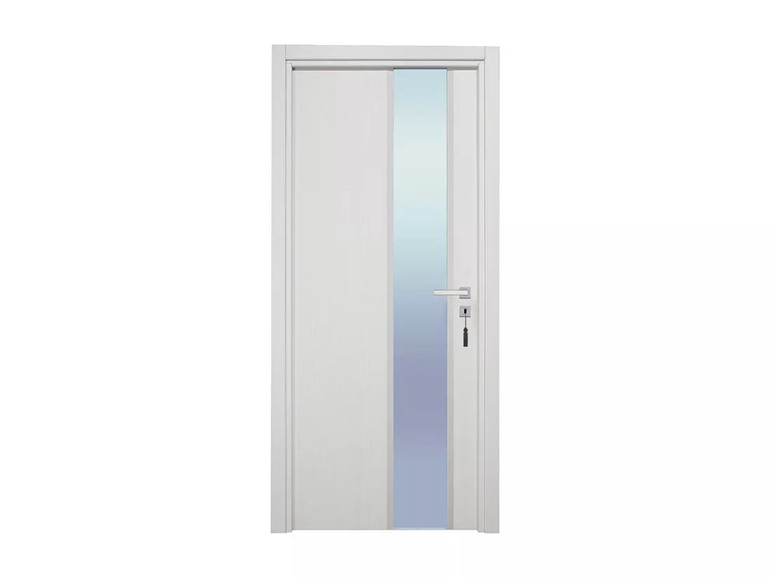 Bloc-porte pose fin de chantier collection Premium Enzo, H.204 x l.83 cm, aspect chêne blanc, réversible