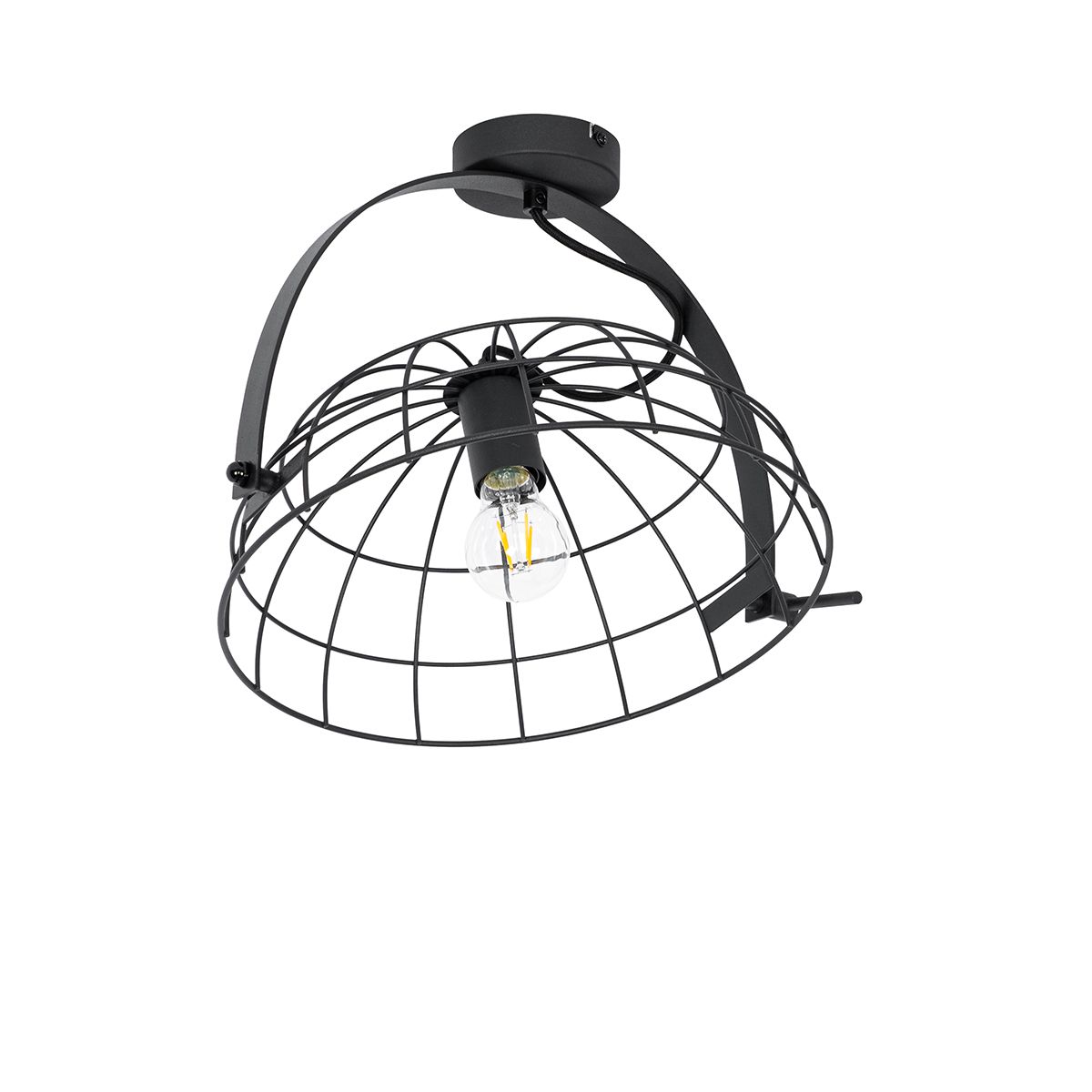 Industriële plafondlamp zwart 35 cm verstelbaar - Hanze