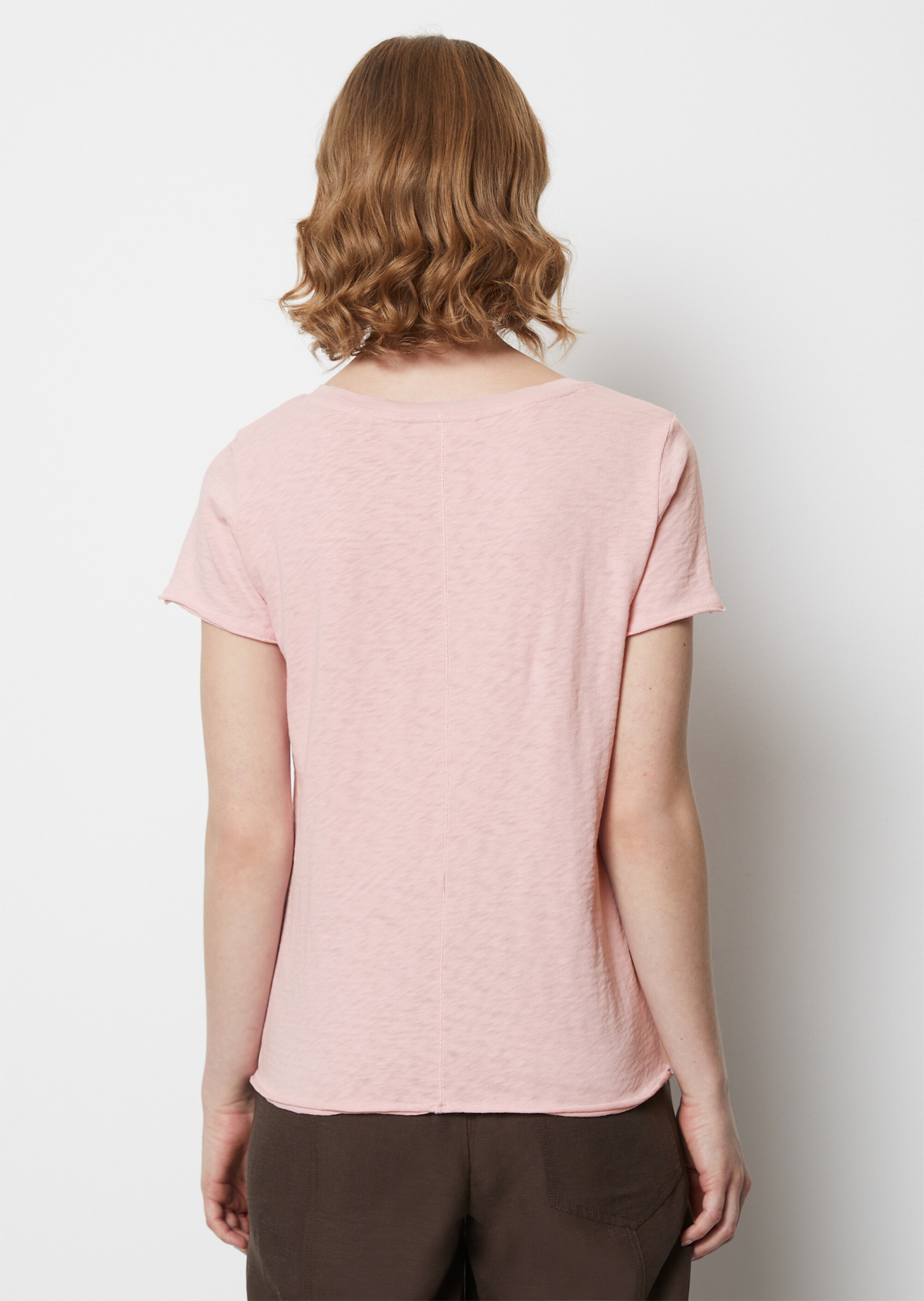 V-Neck-T-Shirt regularaus softem Organic-Slub-Cotton