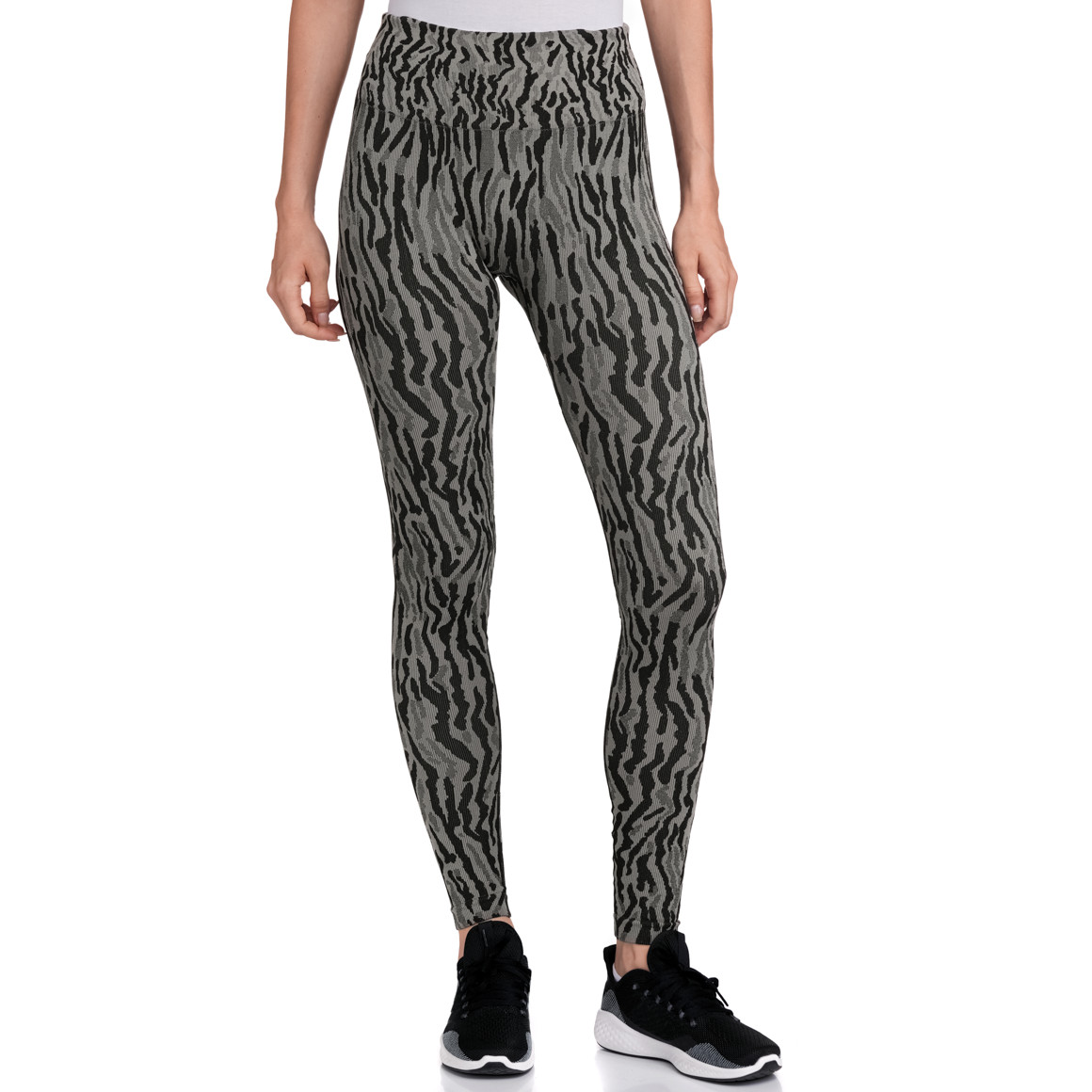 Gina Sports Damen Sport-Leggings im Animal-Look grau
