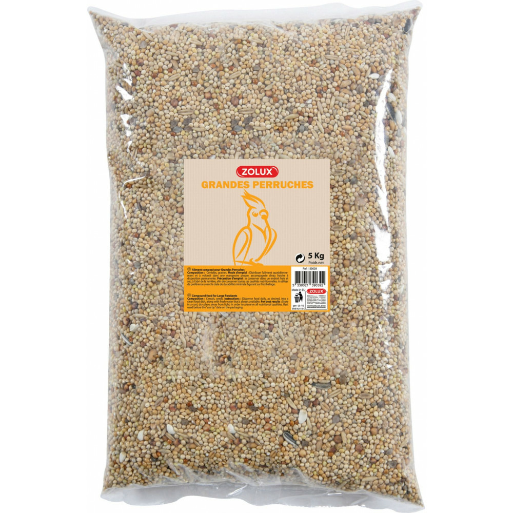 Graines pour grandes perruches sac de 5 kg pour oiseaux