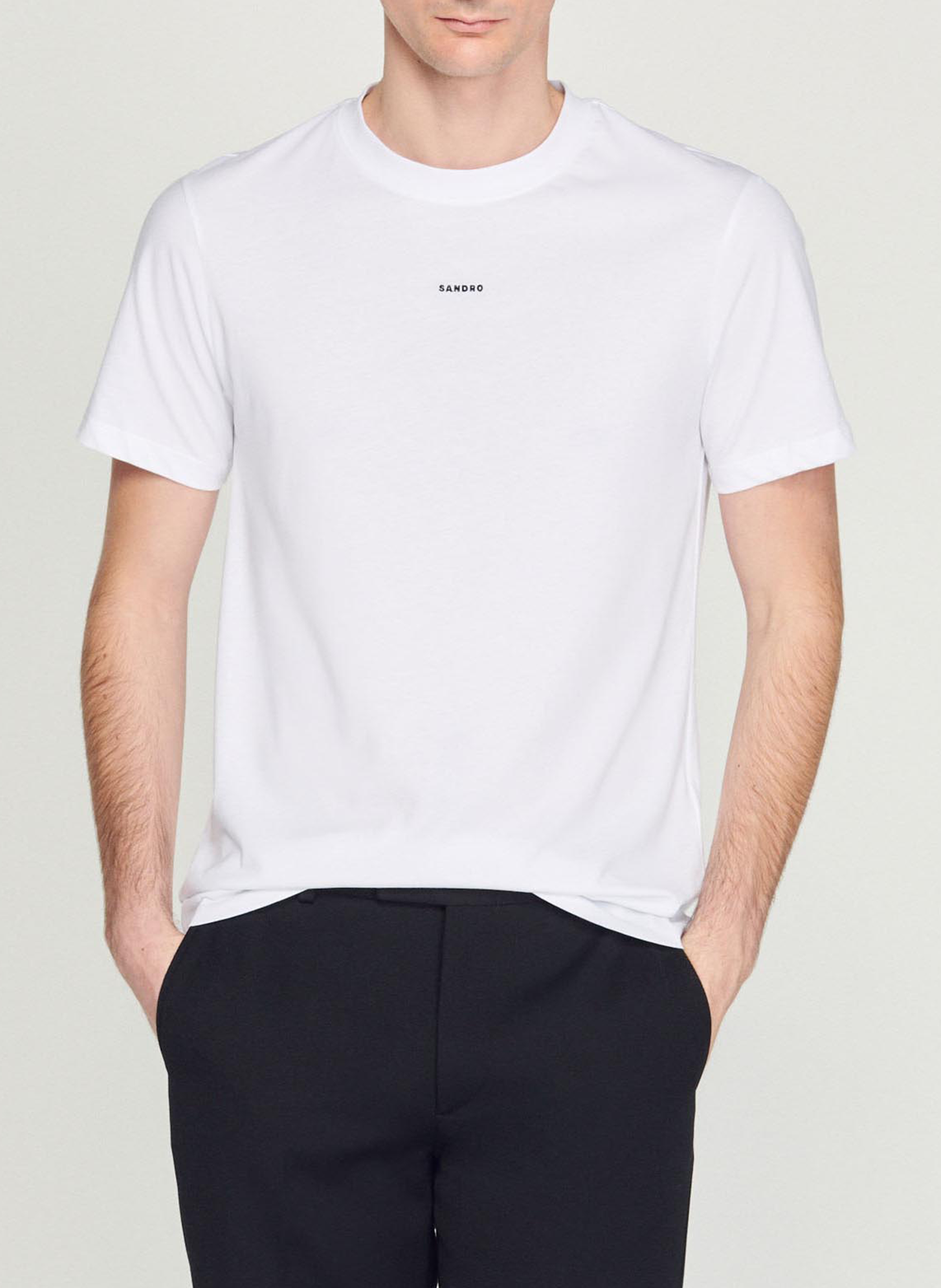 Tee-shirt col rond regular fit en coton biologique | Blanc