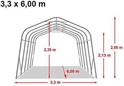 TOOLPORT Robuster Weideunterstand 3,3x6 m wetterfeste PVC Plane 800N Unterstand Lagerzelt grün