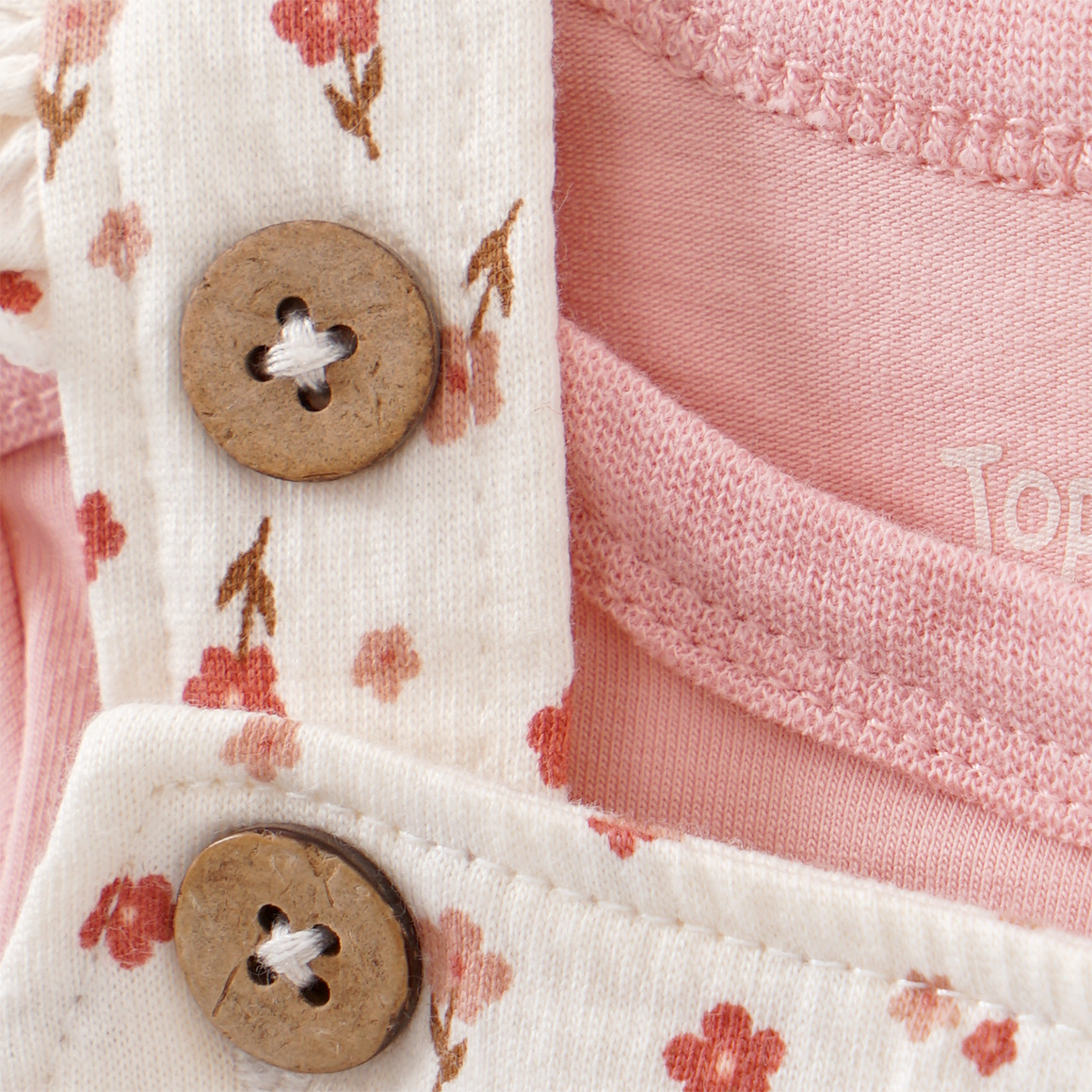 Topomini Baby Strampler und Langarmbody im Set weiss / rosa