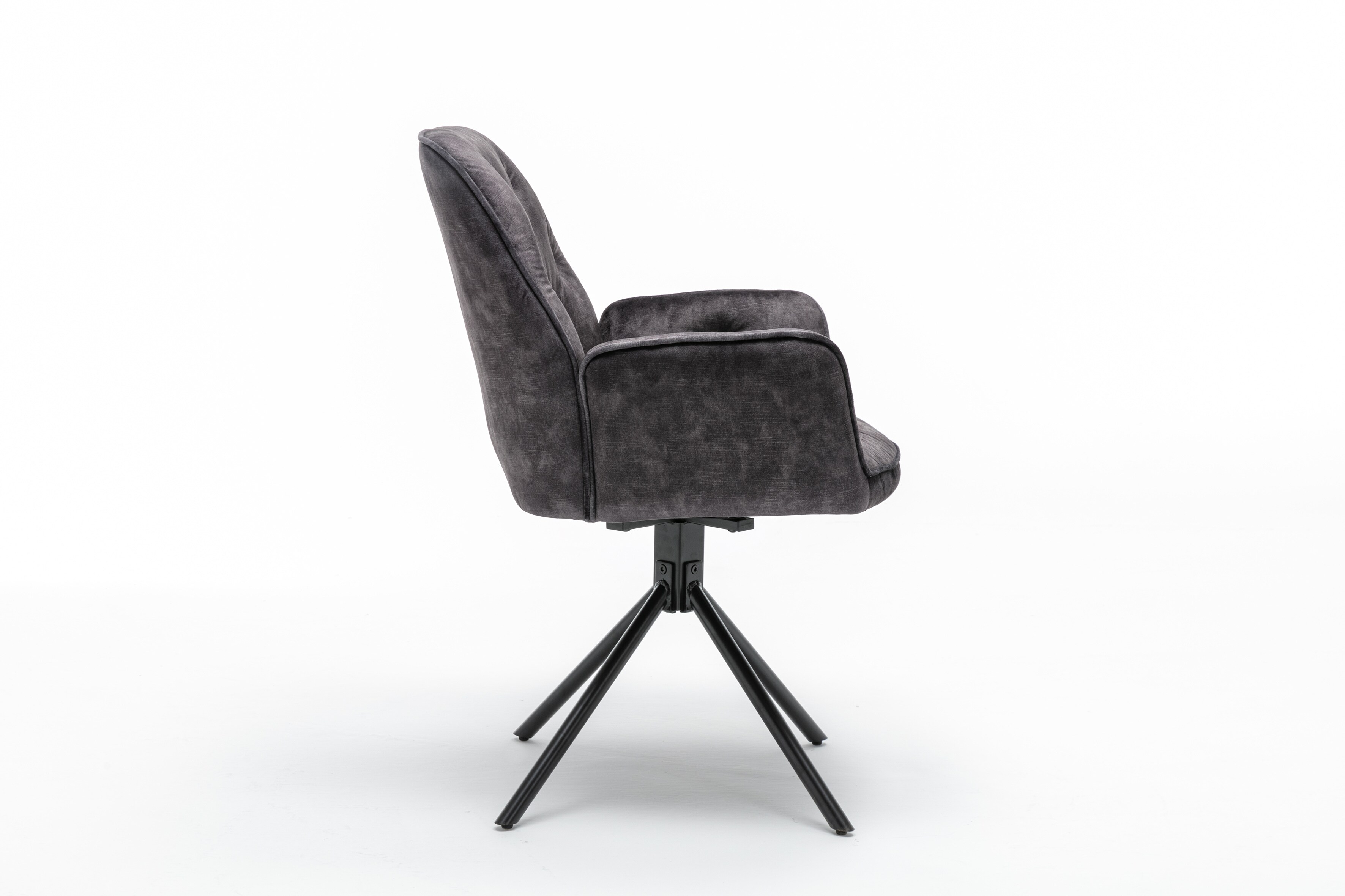 byLIVING Esszimmerstuhl SARINA, 2-er Set, Samtbezug anthrazit, Gestell schwarz