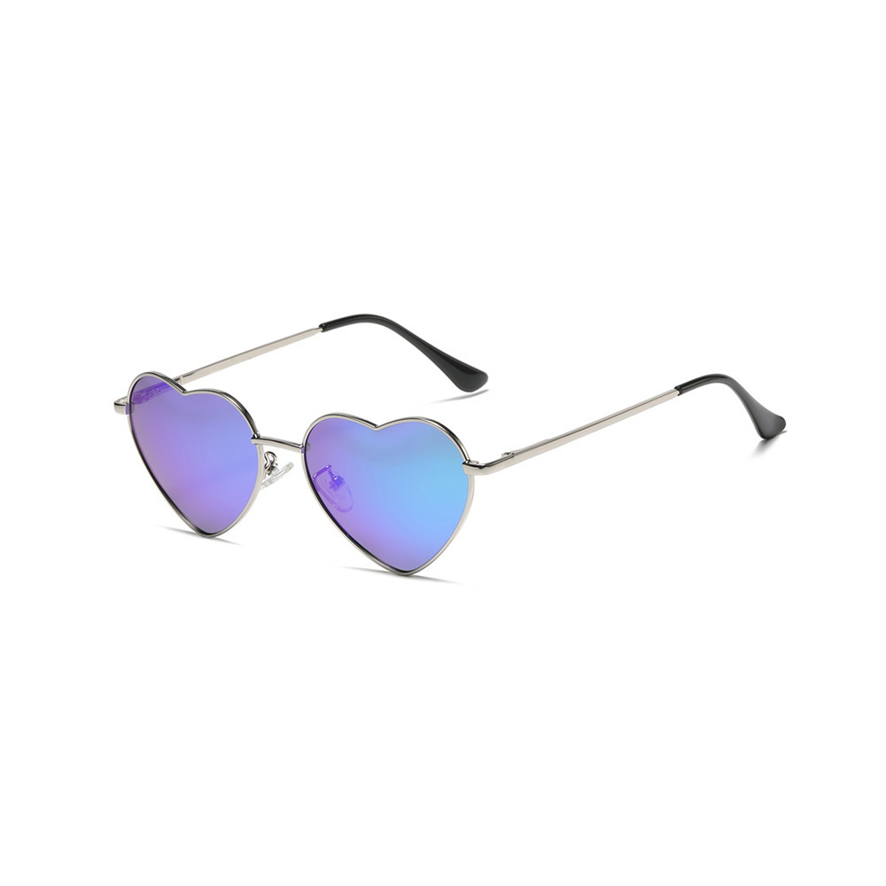 UV400 Herz Sonnenbrille Fashion Accessoire Brille - Silber / Lila