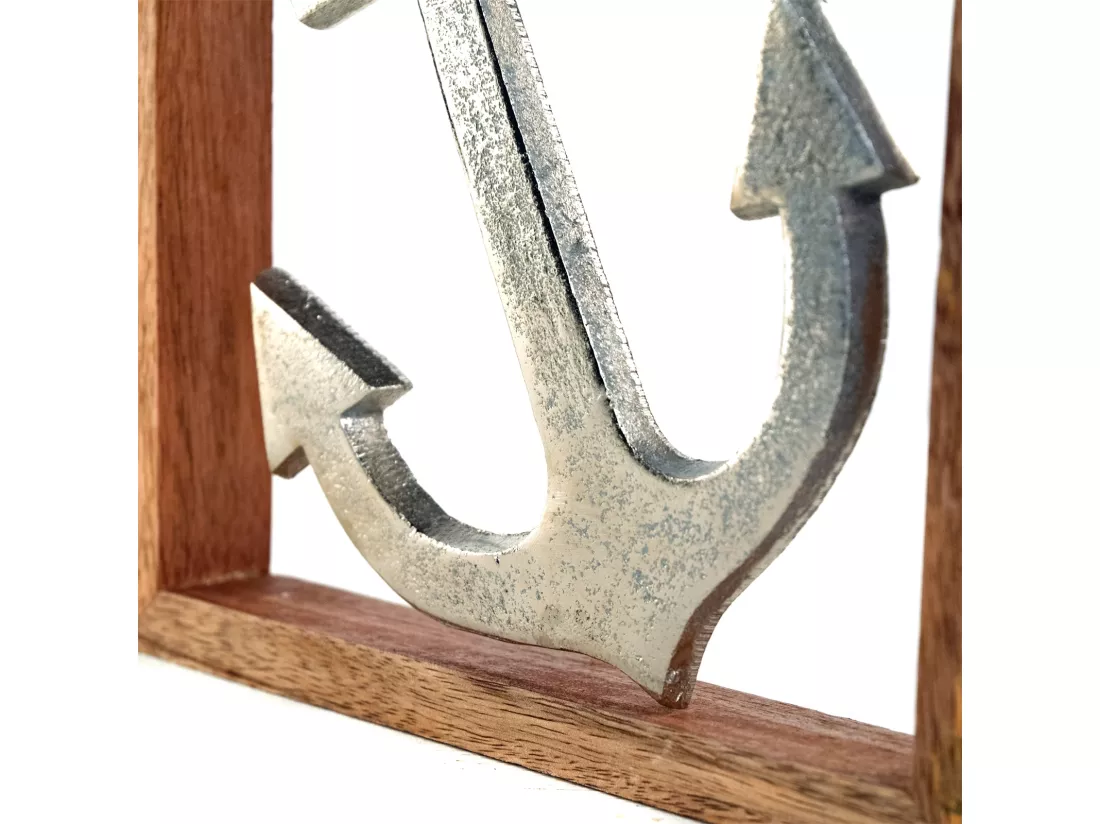 FRESQUE Variations tête Métal, bois de mangue argent-brun