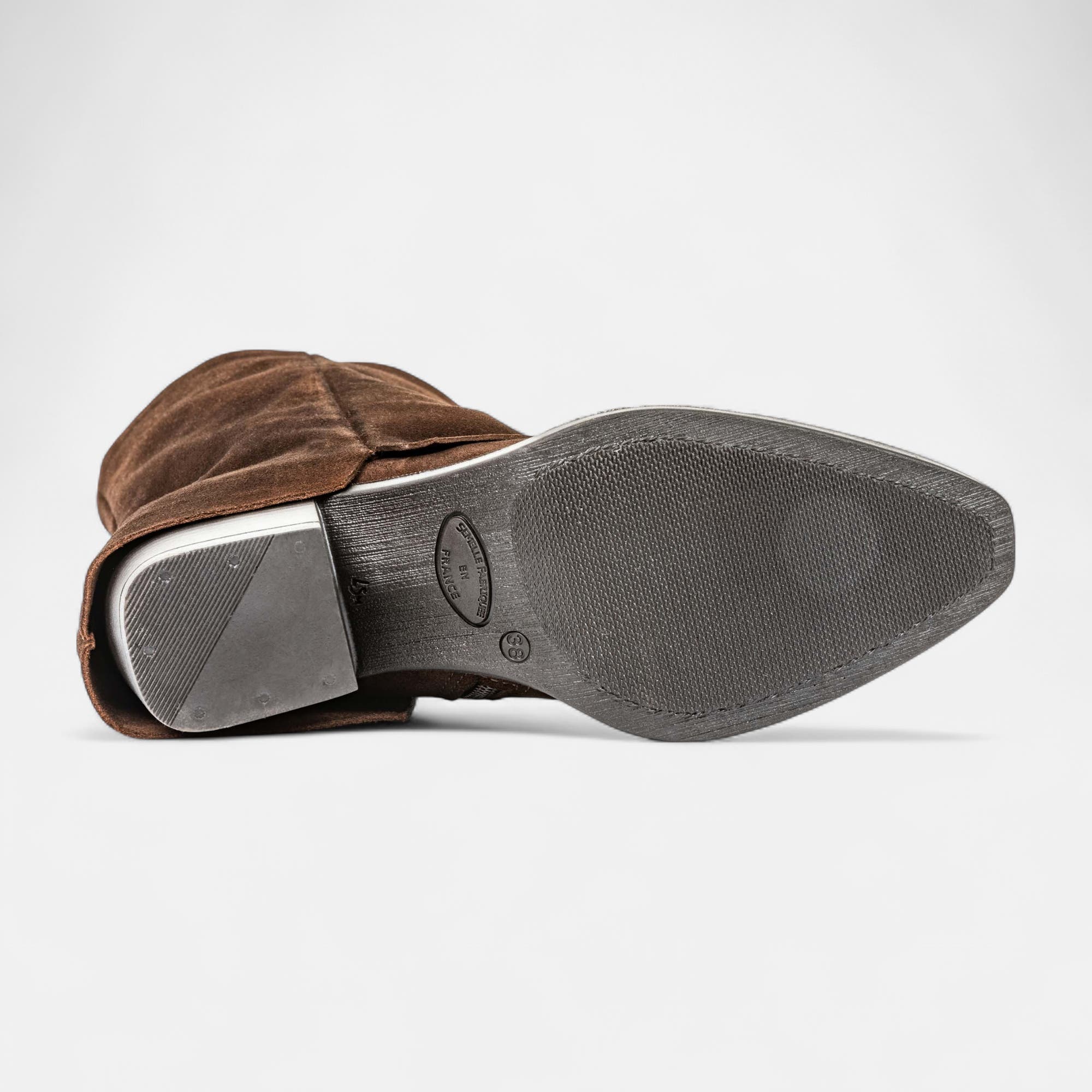 Bottines à talon Femme en cuir marron