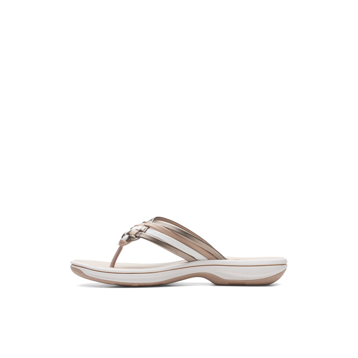 CLARKS-Breeze_coral-Tongs sandales à talon plat - Talon plat - Multi Métallique