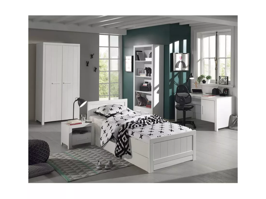 GASTON - Chambre 90x200cm + Armoire 2P + Pack Bureau