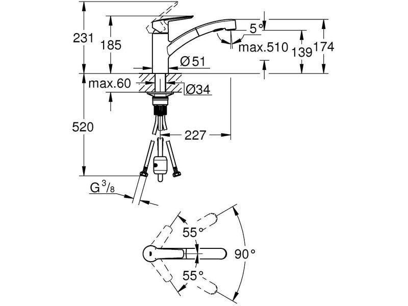 GROHE Start Einhand-Spültischbatterie, 1/2