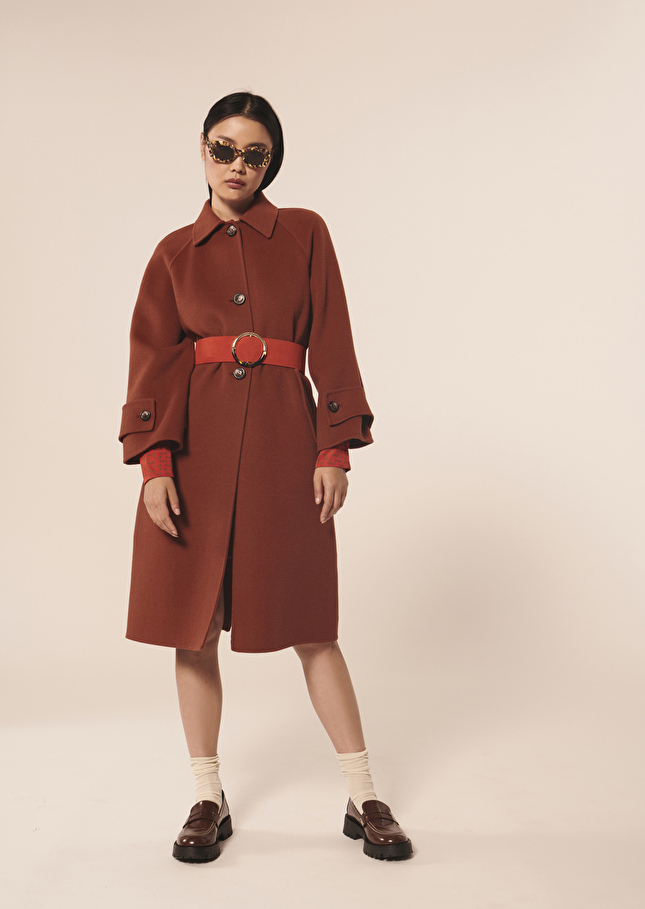 Manteau Maggymarron en laine double face