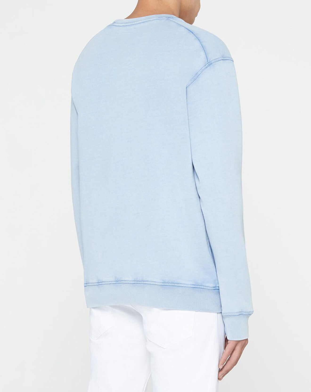 Replay Sweat 100% Coton Bio logo central bleu ciel