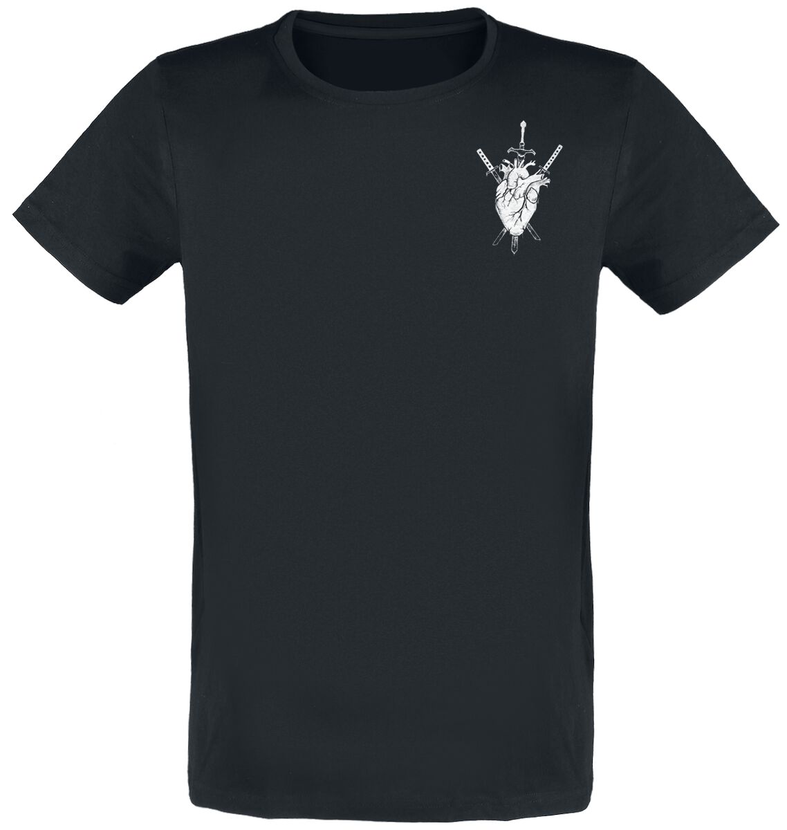 T-Shirt avec Cœur & Épée | Black Blood by Gothicana T-Shirt Manches courtes