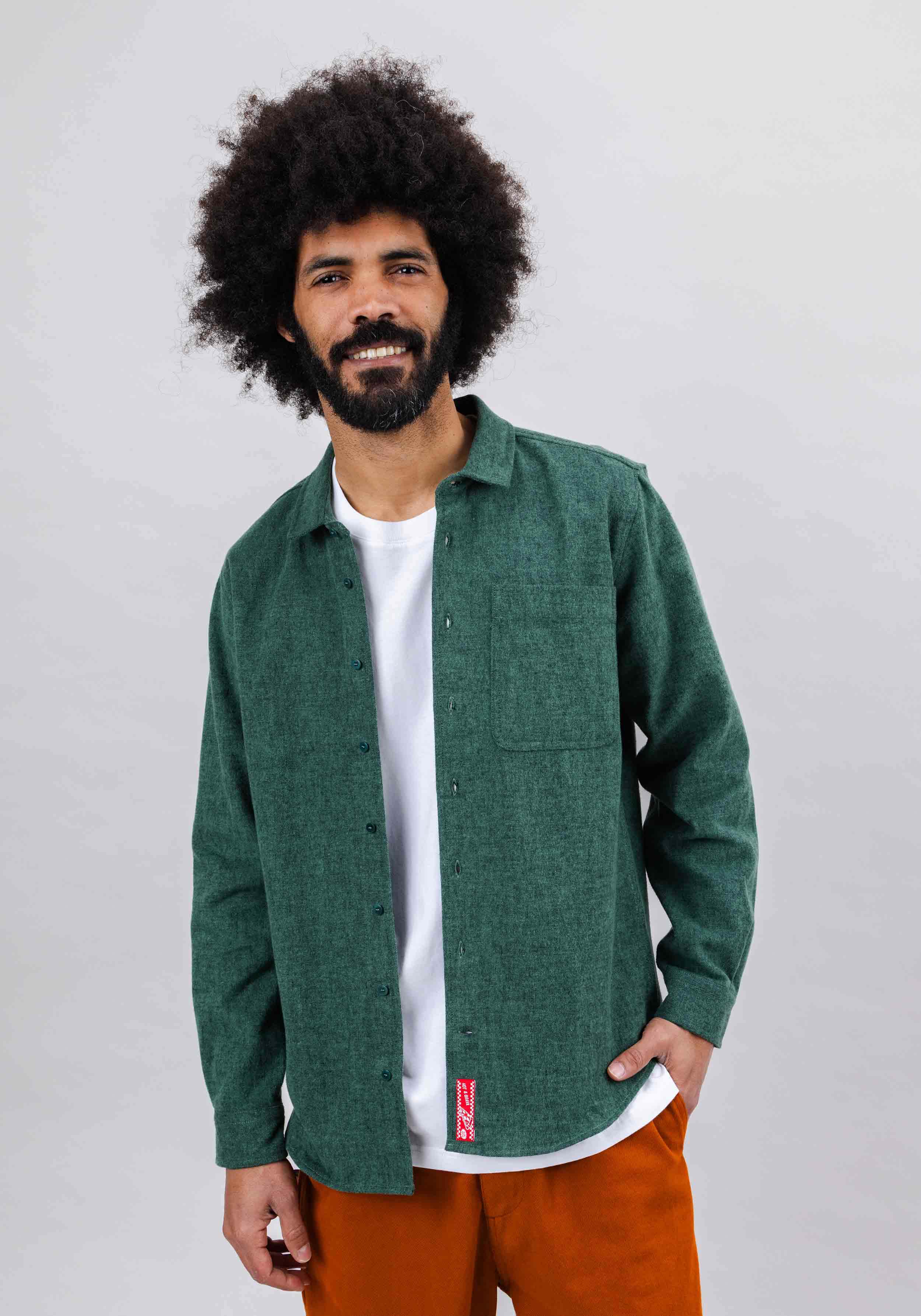 Brava Fabrics Flanellhemd Pizza Flannel Overshirt Green