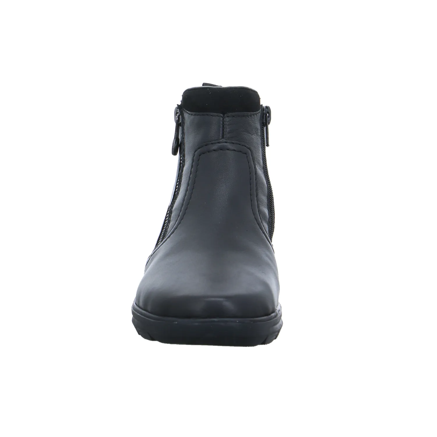 RIEKER Comfort-Stiefelette Schwarz Leder  mit Wechselfussbett