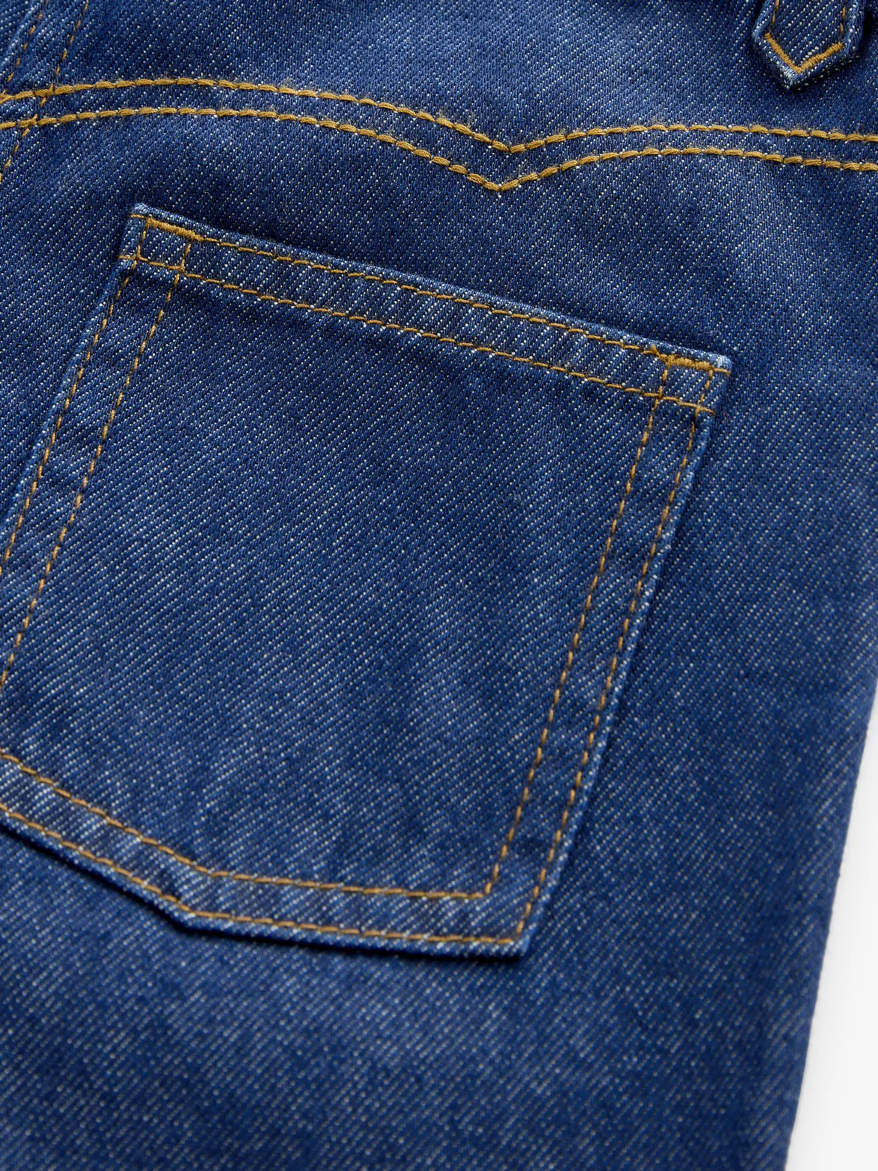 Donkere inktblauwe wassing - Jeans met wijde pijpen (3-16 jr)