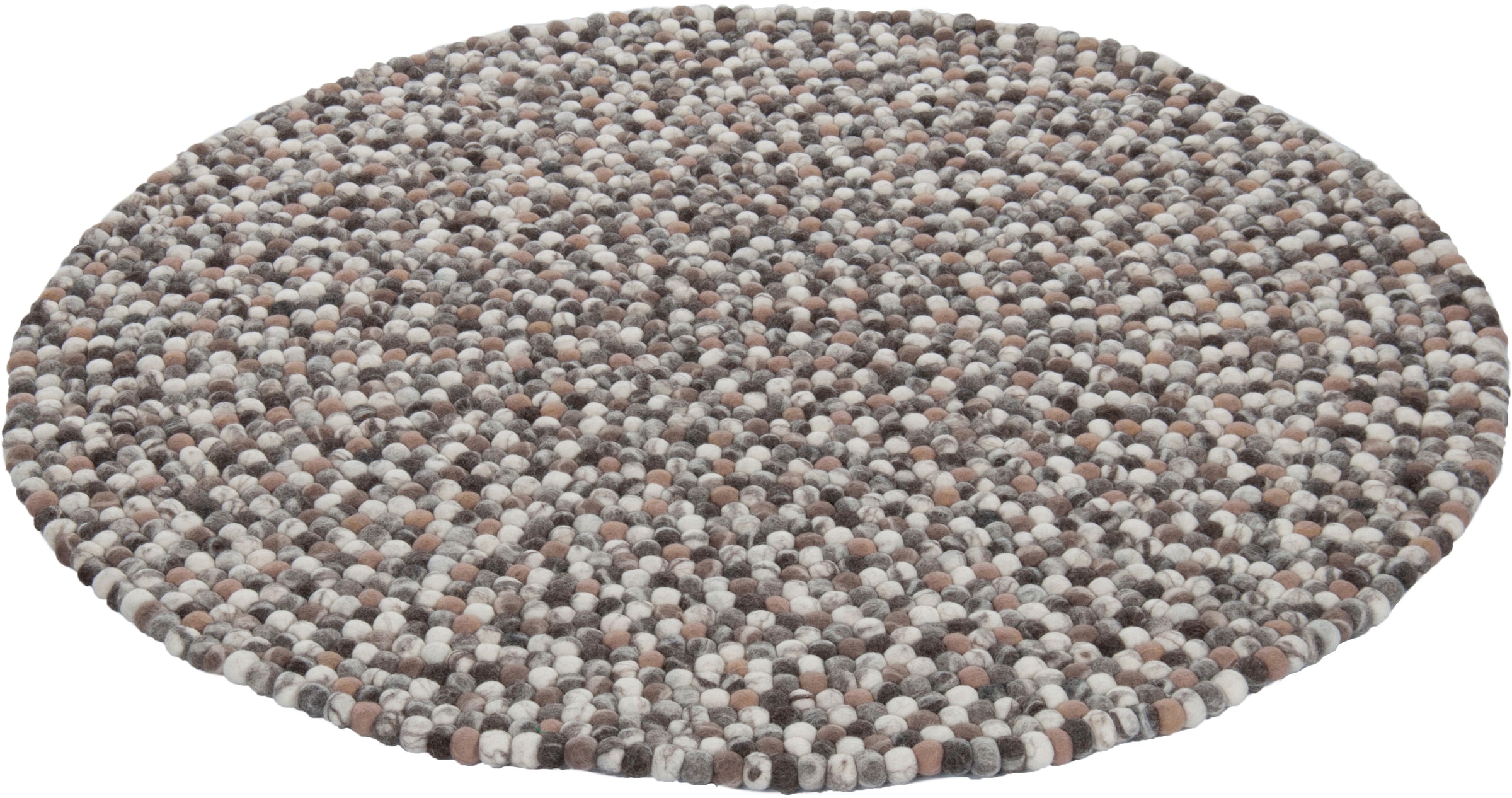 THEKO Wollteppich »Felty 2.2« rund 22 mm Höhe Filzkugel-Teppich, reine Wolle, handgefertigt