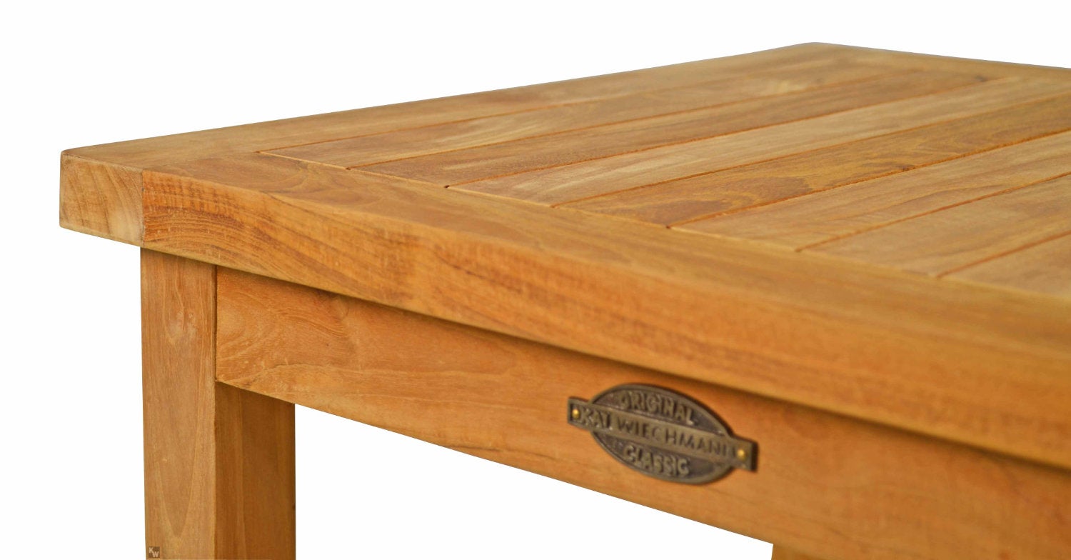 Teakhouten bijzettafel 50 x 50 cm, hoge kwaliteit, weerbestendig, 2 planken