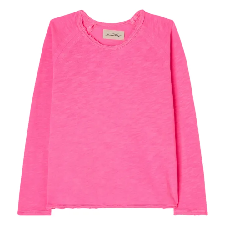 American Vintage T-shirt Sonoma Manches Longues | Rose fluo