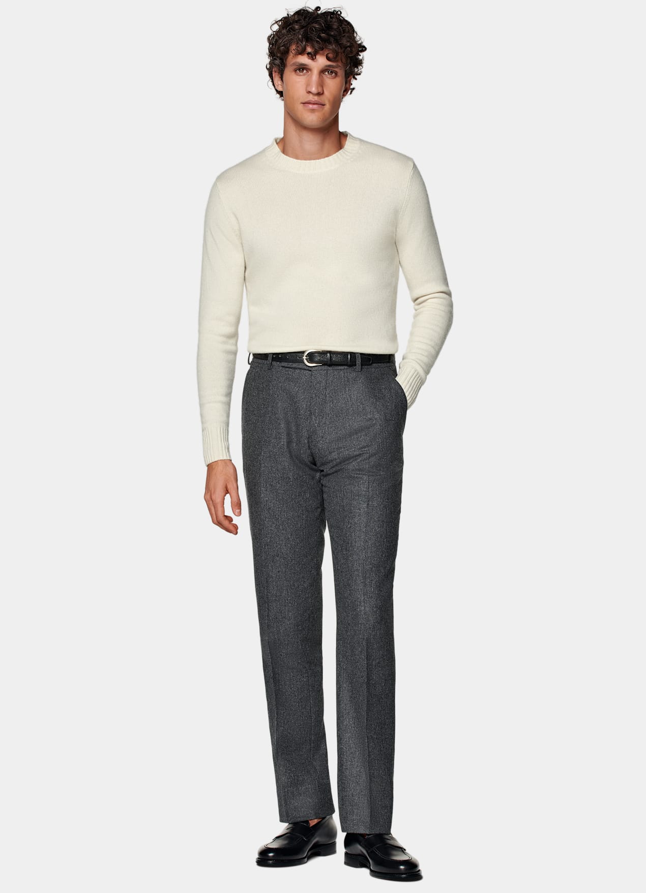 Pantalon Straight Leg gris moyen