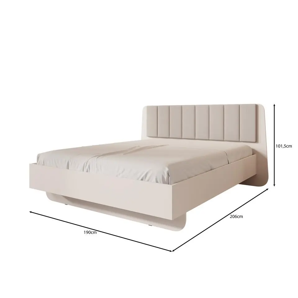 Meubella - Luzon - Tweepersoonsbed - Beige - 160x200 cm
