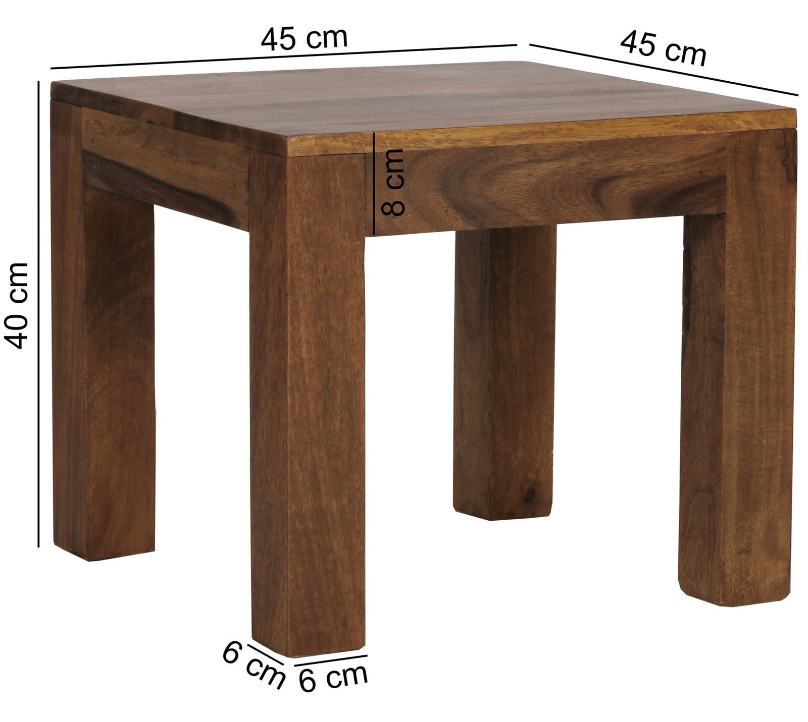 Couchtisch 45 x 45 cm braun