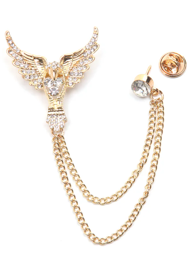 Firetti Brosche »Schmuck Geschenk Ansteckschmuck Gliederkette Flügel glitzernd« ()  mit Glasstein