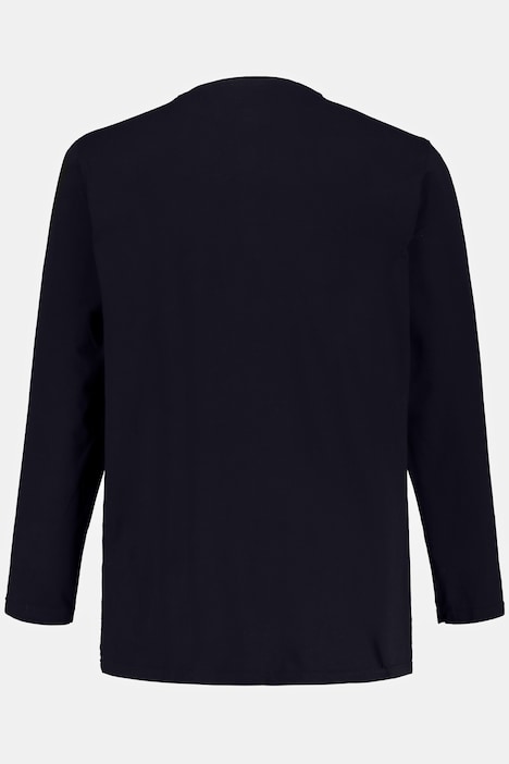 JP 1880 Henley, Basic, Shirt, Langarm, Knopfleiste, bis 8XL