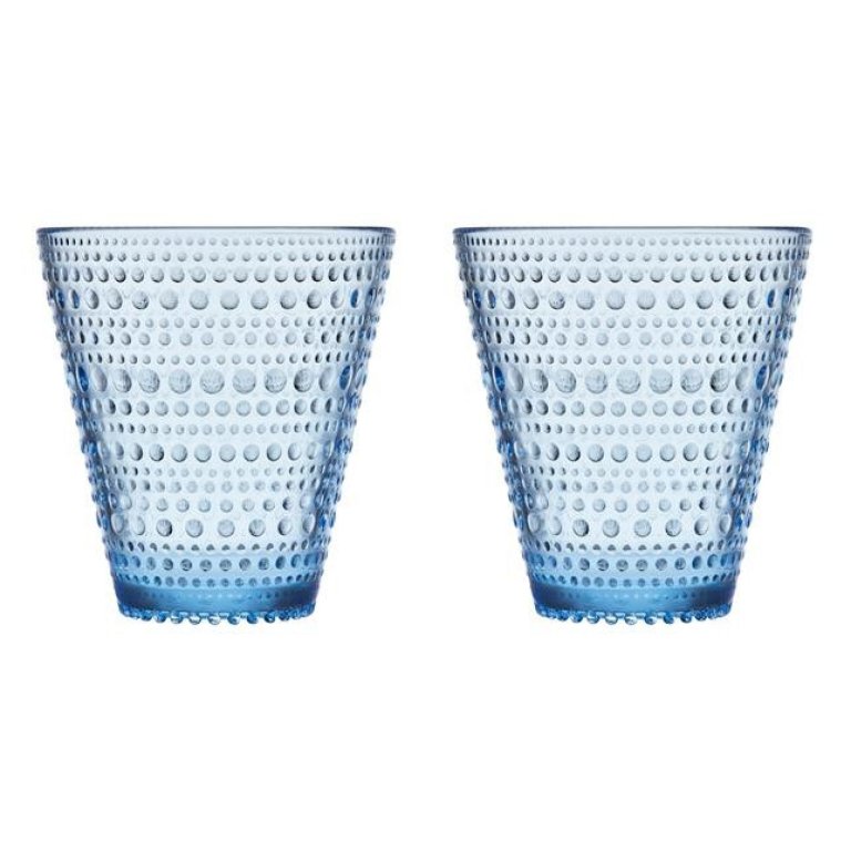 Iittala Kastehelmi glazen 30cl set van 2 aqua
