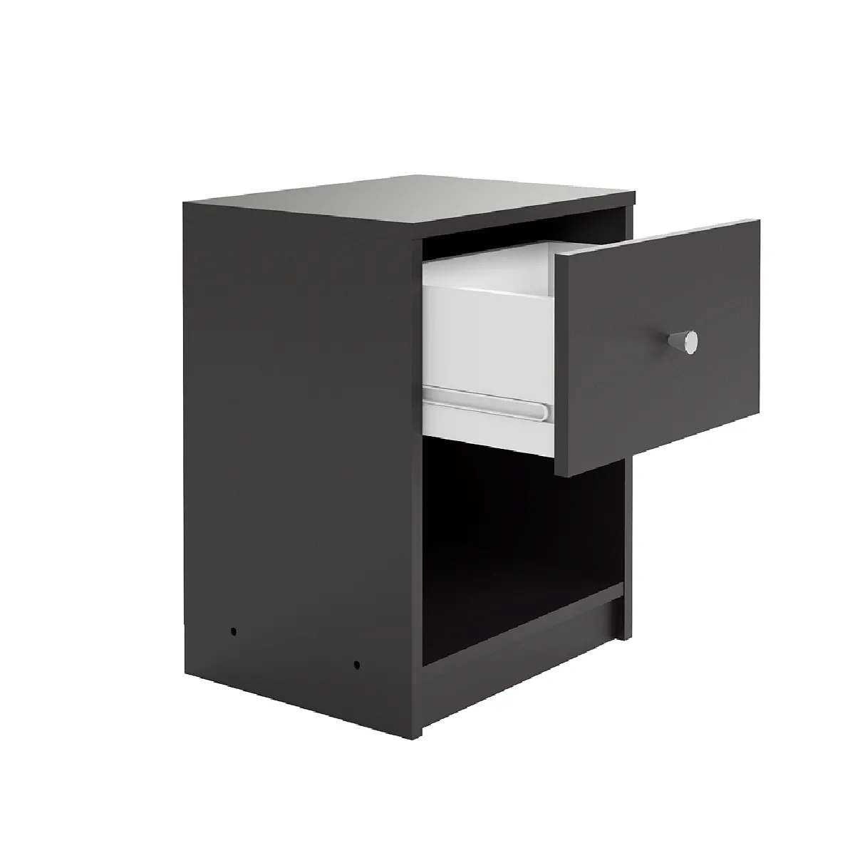 Alter Table de chevet - Noire, 37,9x48,4x30,1 cm