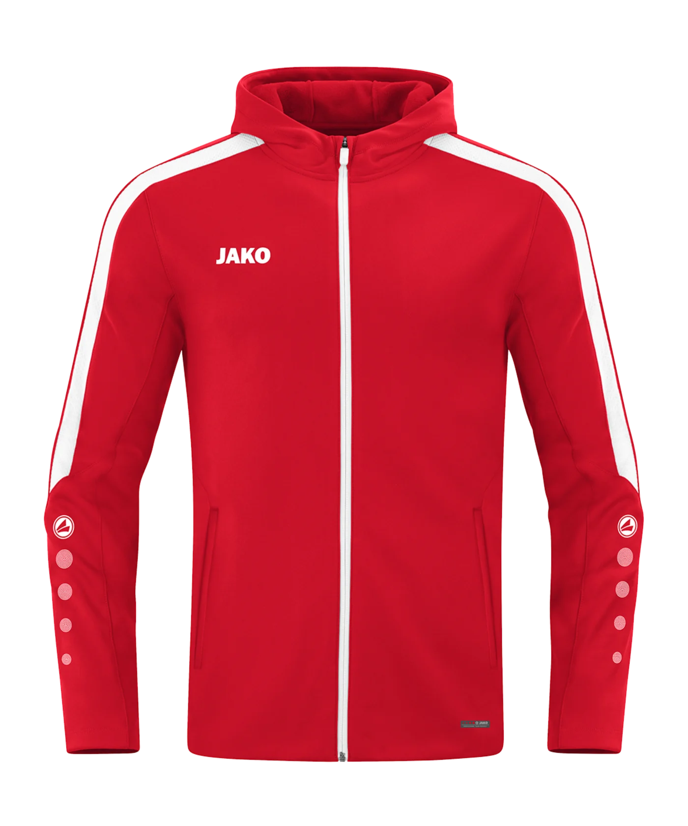 JAKO Power Kapuzenjacke Rot Weiss F100
