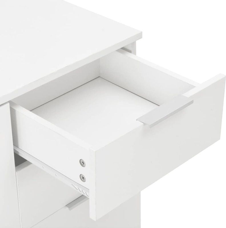 vidaXL - Dressoir - Hoogglans Wit - Bewerkt Hout - 2 Lades 3 Deuren