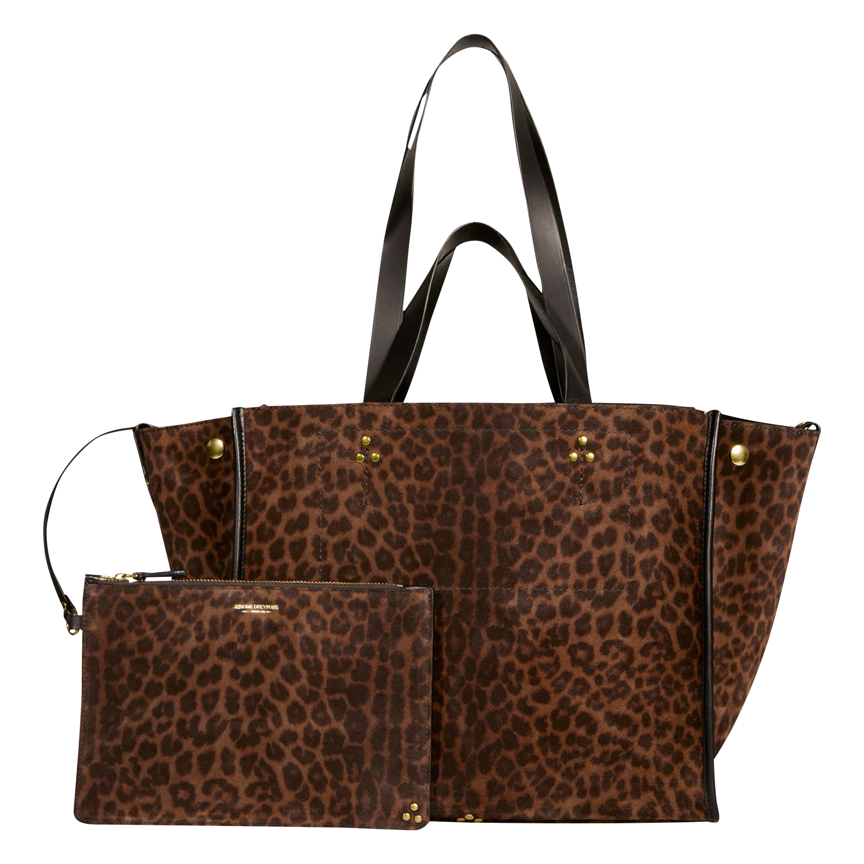 LÉON M - Sac cabas en cuir velours | Marron