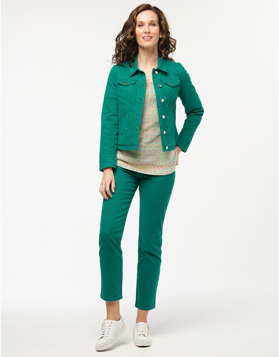 Pull vert chiné