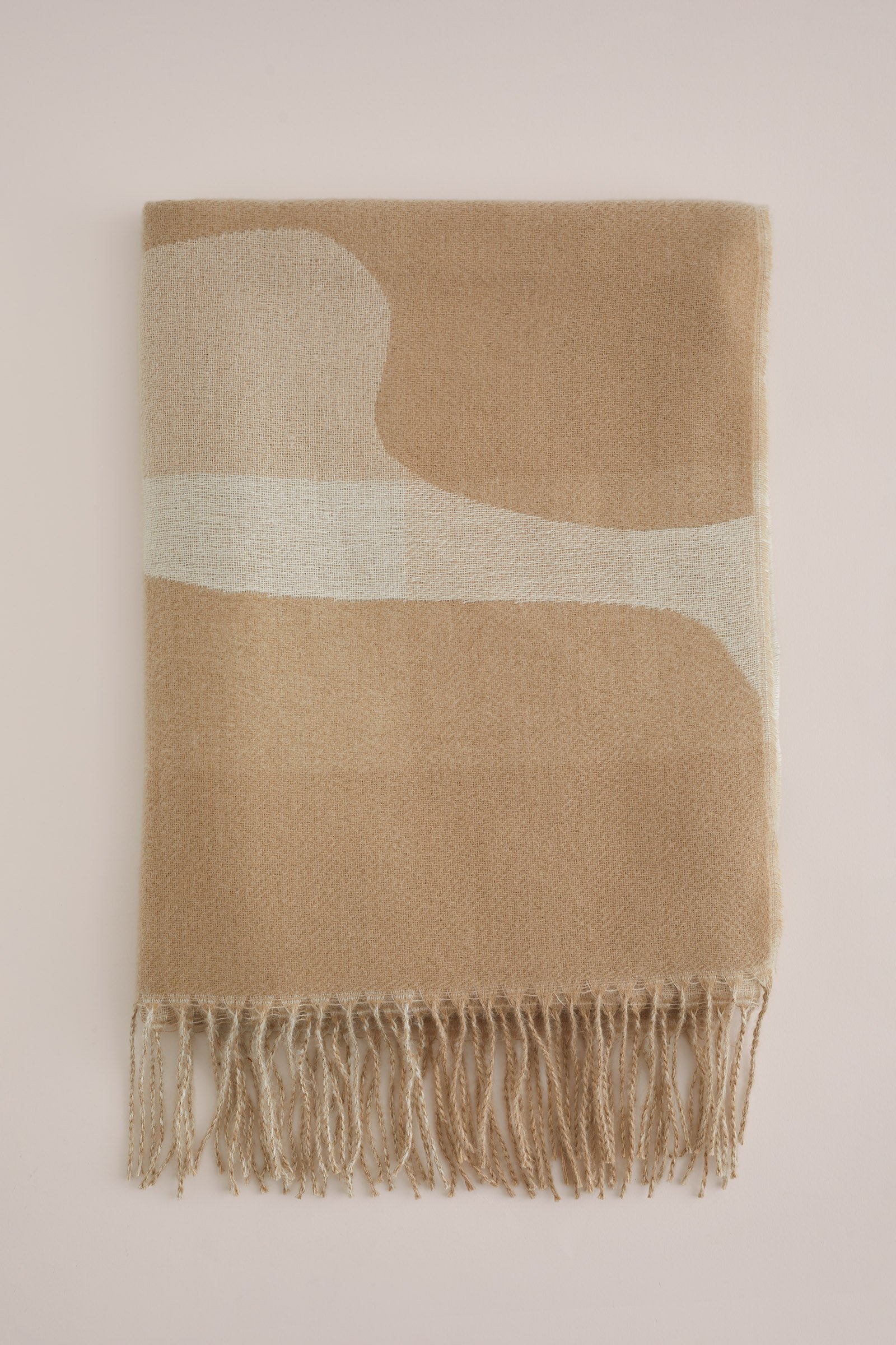 fijngebreide sjaal WE Fashion Beige